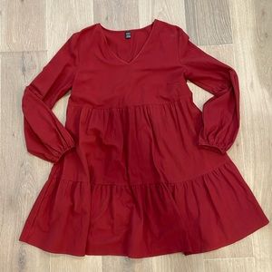 Midi red dress